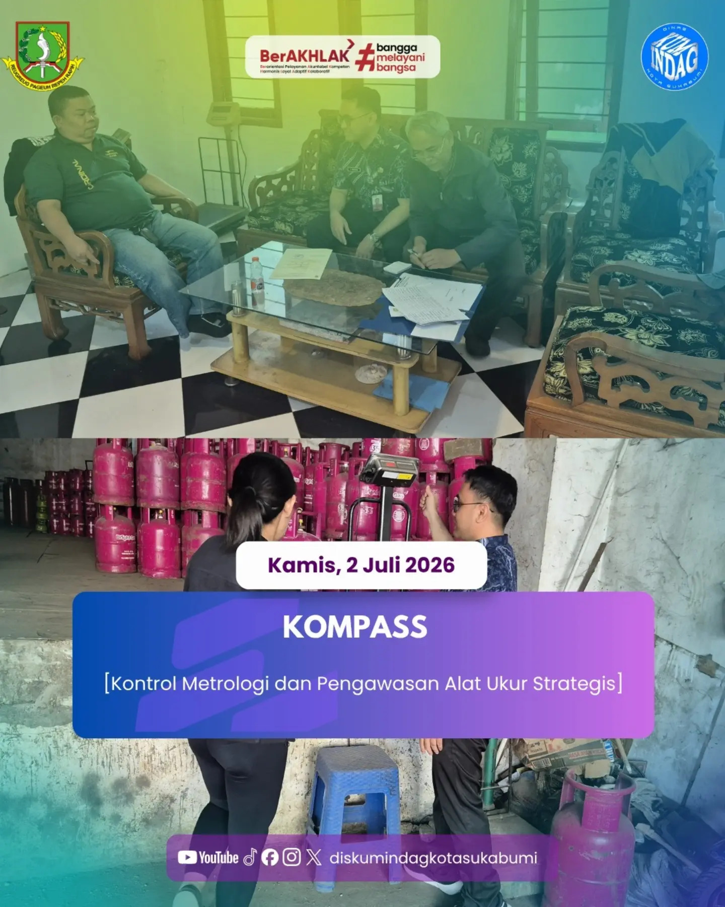 Dinas Kumindag Kota Sukabumi melaksanakan Giat Kontrol Metrologi dan Pengawasan Alat Ukur Strategis